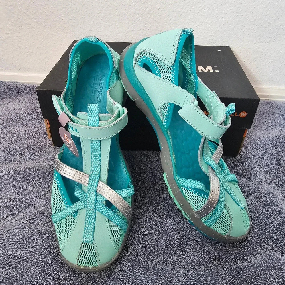 Merrell Girls Hydro Monarch Turquoise Water Sandals Shoes MY54845 Size 6M NEW